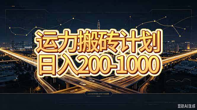 运力搬砖，风口项目。当日收益稳定200-1000。 每天仅需一小时，新人轻松上手。