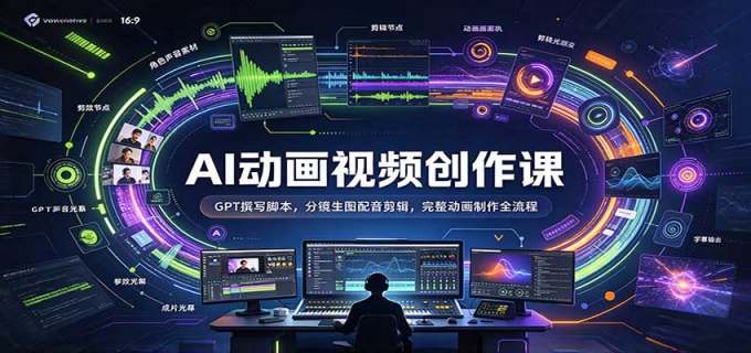 AI动画视频创作课：GPT撰写脚本，分镜生图配音剪辑，完整动画制作全流程