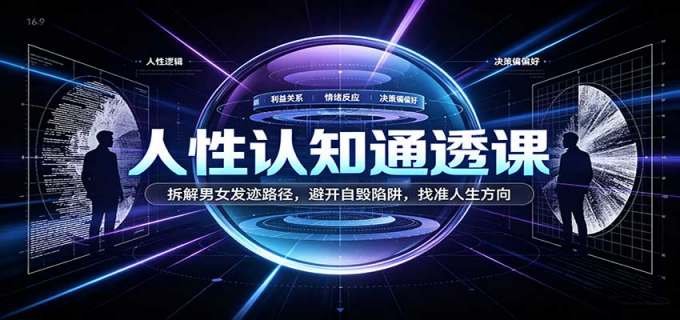 人性认知通透课：拆解男女发迹路径，避开自毁陷阱，找准人生方向