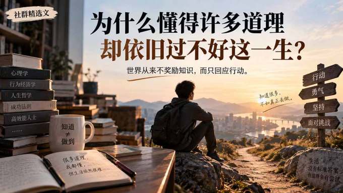 社群精选文：为什么懂得许多道理却依旧过不好这一生？