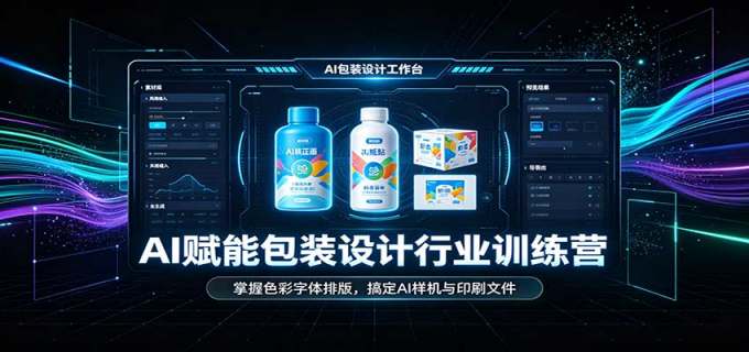 AI赋能包装设计行业训练营：掌握色彩字体排版，搞定AI样机与印刷文件