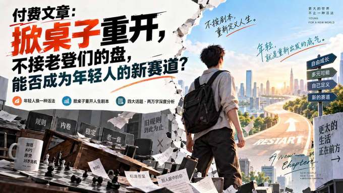 付费文章：掀桌子重开，不接老登们的盘，能否成为年轻人的新赛道？