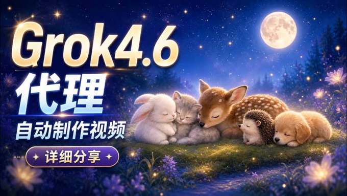 Grok 4.6 代理自动制作视频！从提示词到成片全流程详细分享｜AI Agent 实操分享