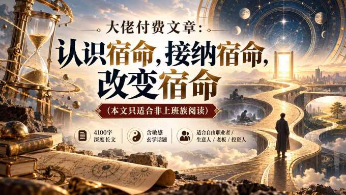 【无水印】大佬付费文章：认识宿命，接纳宿命，改变宿命（本文只适合非上班族阅读）