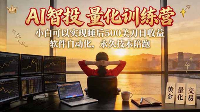 AI智投EA量化训练营【第三期】，多策略智投+防爆技术+趋势分析 ，轻松上手，矩阵放大，长期稳定。