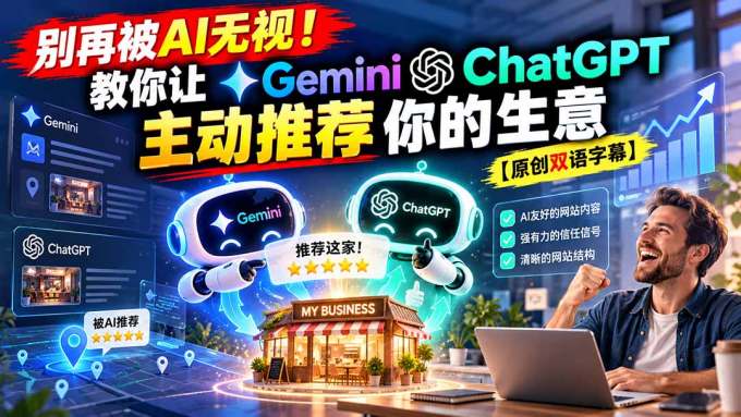 别再被AI无视!教你让GeminiChatGPT主动推荐你的生意【原创双语字幕】