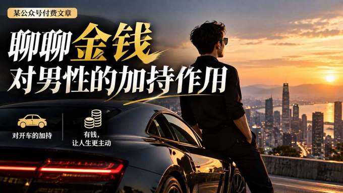 【无水印】某公众号付费文章：聊聊金钱对男性的加持作用