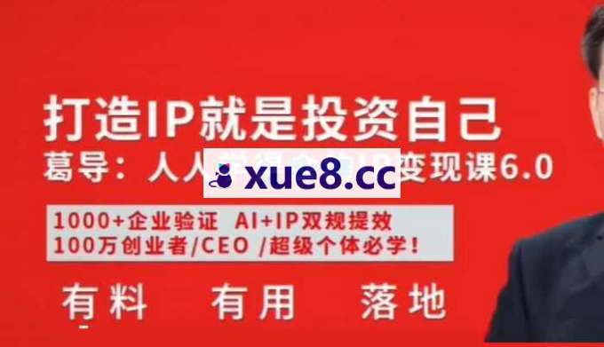 葛导《人人学得会的IP变现课6.0》