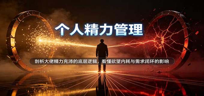 个人精力管理：剖析大佬精力充沛的底层逻辑，看懂欲望内耗与需求闭环的影响