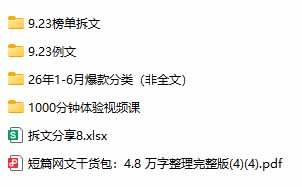 某社群百人拆文交流群付费资源:千本爆款短篇拆解+每日拆文案例+网感训练+原创写作方法 (持续更新)