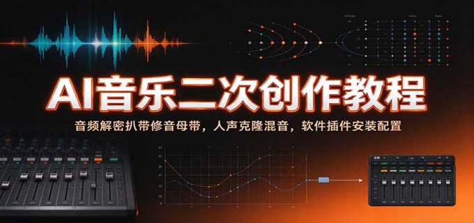 AI音乐二次创作教程:音频解密扒带修音母带,人声克隆混音,软件插件安装配置