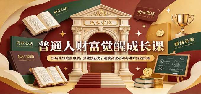 普通人财富觉醒成长课：拆解赚钱底层本质，强化执行力，通晓商业心法与进阶赚钱策略