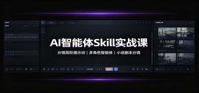 AI智能体Skill实战课:分镜高阶提示词,多角色智能体,小说剧本分镜