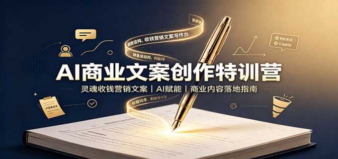 AI商业文案创作特训营：灵魂收钱营销文案，AI赋能，商业内容落地指南