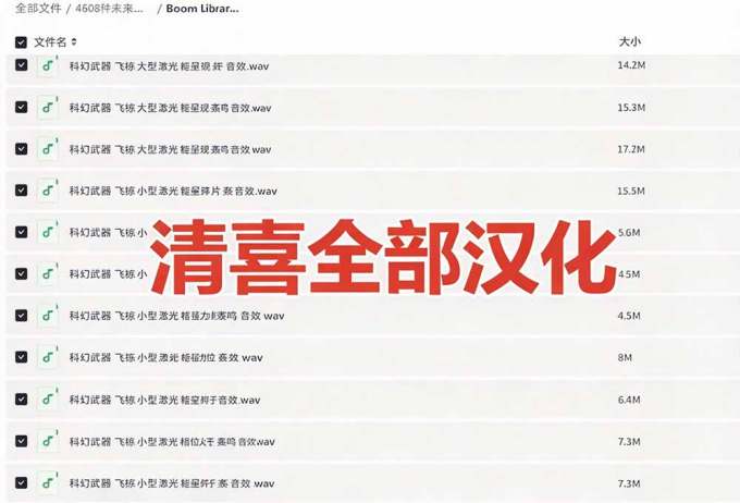 顶级音效合集!4600+种未来科幻武器开枪射击战斗音效素材合集,全部中文汉化 Boom Library – Cyber W