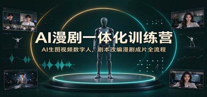AI漫剧一体化训练营:AI生图视频数字人,剧本改编漫剧成片全流程