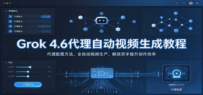 Grok 4.6代理自动视频生成教程：代理配置方法，全自动视频生产，解放双手提升创作效率