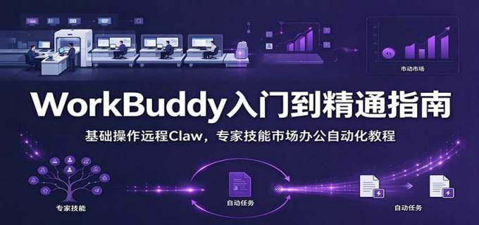 WorkBuddy从入门到精通手册:基础操作远程Claw,专家技能市场办公自动化教程