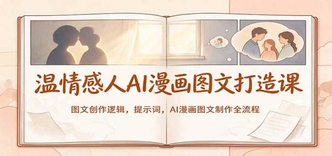 温情感人AI漫画图文打造课：图文创作逻辑，提示词，AI漫画图文制作全流程